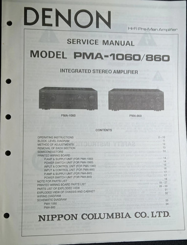 Denon pma 860 1060 - denon, pm-1060