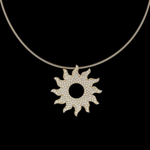 Ciondolo sole brillante - , catena