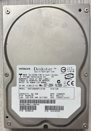 Hard disk hitachi 80gb - 80gb, pata