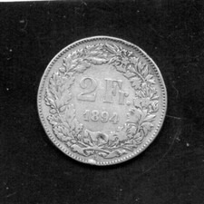 SVIZZERA 1894 MONETA 2 FRANCHI