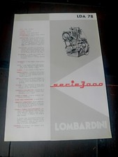 LOMBARDINI 78 SERIE 3000 MOTOREN MOTORE 1962 MOTEUR BROCHURE MONO CILINDRO