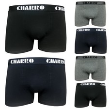 EL CHARRO - 6 PEZZI BOXER UOMO TINTA UNITA NERO BLU GRIGIO COTONE ELASTICIZZATO