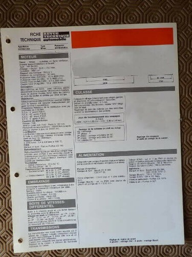 Fiche technique opel vectra - fiche,