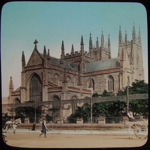 Glass magic lantern slide - glass,