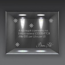 vetrofanie wall sticker adesivo natale christmas vetrine negozio frase decorare