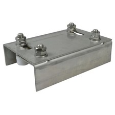 Piastra guida regolabile con olive da 42 mm per cancello scorrevole