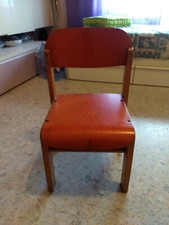 Sedia Asilo Vintage Modernariato Design tutta in Legno 