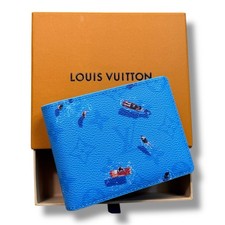 Louis Vuitton LV Monogram Blue Lagoon Portafoglio Sottile Bifold | SPEDIZIONE VELOCE