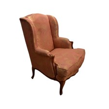 poltrona in legno stile bergère con rivestimento in tessuto 80Lx80Px115H