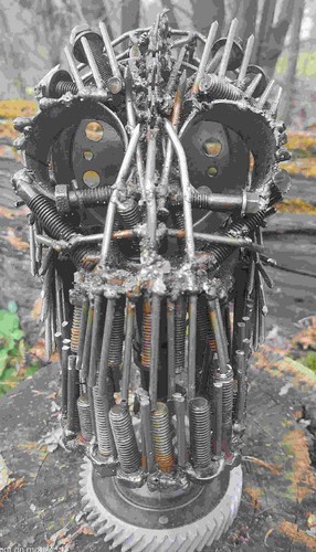Scultura teschio metallo - , dadi