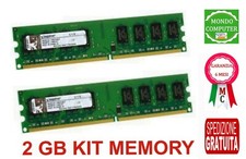 2 GB KIT MEMORIA / RAM DDR (2 X 1 GB)400MHZ PC3200 PC FISSO KVR400X64C KINGSTON 