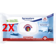 2 X Chanteclair Sgrassatore Universale 40 Salviette Disinfettanti Superfici