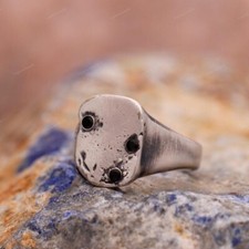 Anello con sigillo onice - , nera
