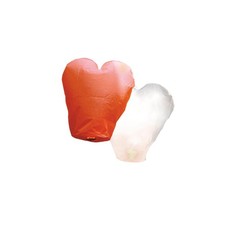 20 Lanterne Cinesi Volanti a forma di Cuore - 10 bianche e 10 rosse