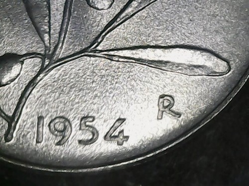 Lire 1954 errore segno - lire,