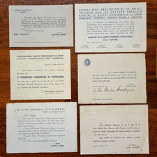 Fascismo Genova Lotto 6 Biglietti Invito Eventi Fascisti Autorità PNF Anni 30