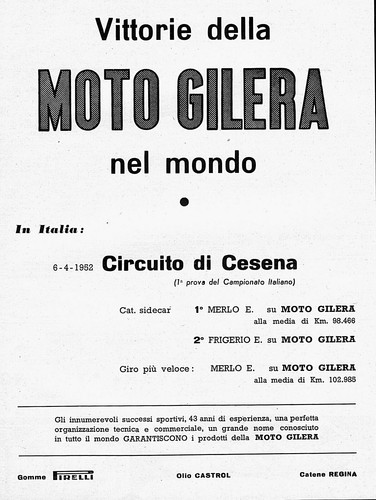 Pubblicita 1952 moto gilera - moto,