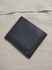 Portafoglio Prada Blu Saffiano Cuoio