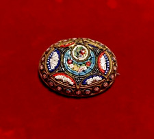 SPILLA VINTAGE - BIJOUX GIOIELLO - ANNI '50: FIRENZE, OVALE MICRO MOSAICO FIORI