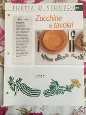 Schema punto croce Ricamo Frutta e verdura zucchine tovaglia