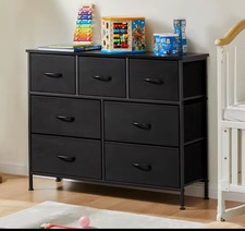 Comò nero con 7 cassetti in