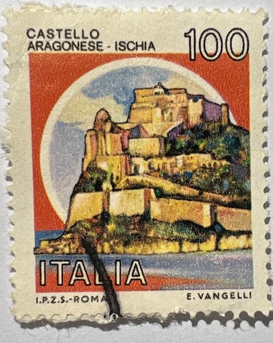 Francobollo castello aragonese - castello,