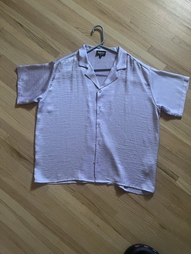 Camicia uomo viola seta boxy