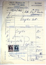 FATTURA SAT TV L TOSI VERONA Assistenza Tecnica HOOVER 1966-MARCHE DA BOLLO  2-4