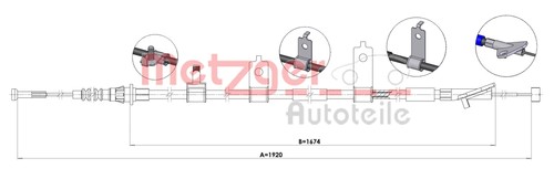 Cavo freno stazionamento - freno,