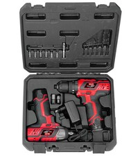 KIT VALIGETTA TRAPANO CON PERCUSSIONE E AVVITATORE IMPULSI A BATTERIA VALEX 2...