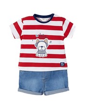 Mayoral Striped Puppy Set Red