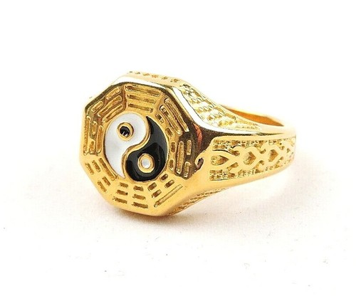 Anello yin yang acciaio - yang,