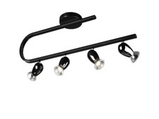 Lampadario da soffitto barra 4 faretti luci fari 50 W acciaio nero Massive Ozzy