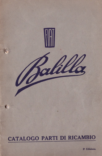 Fiat balilla catalogo - balilla, –
