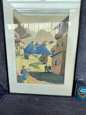 1950 Quadro acquerello Valle