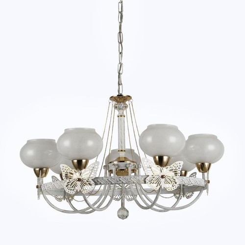 Lampadario classico bianco - lampadario,