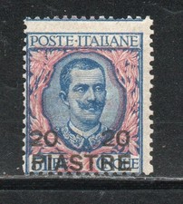RRC  1908 Levante  Costantinopoli 20 pi su 5 lire  nuovo linguellato MH*