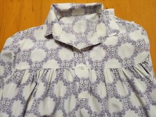 Camicia da notte 100% seta lavoro artigianale bianca e lilla lunga  tg 46