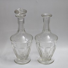 Coppia Antiche Bottiglie Decanter Caraffe Vetro Vintage Design Classico Arredo