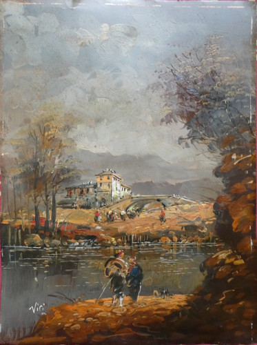 Quadro olio lamina vici - olio, su