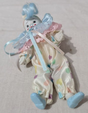 Pagliaccio con Vestito a Pois Pupazzo da collezione  Vintage 15 cm