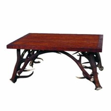 Tavolo con vero corna di cervo. Aste. 105x70 cm x H 50 cm - 116613 