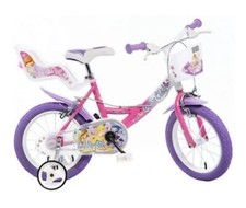BICICLETTA 14 POLLICI DINO BIKES WINX BAMBINA CON ROTELLE , SEGGIOLINO E CESTINO