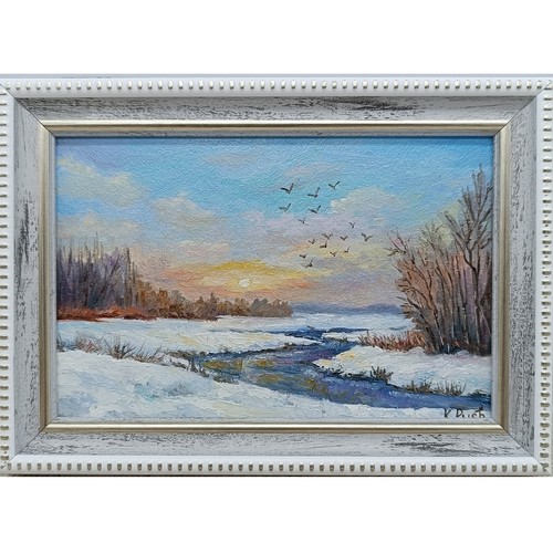 Paesaggio invernale dipinto
