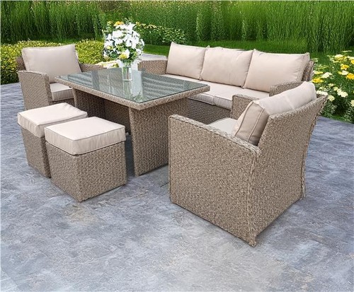 Set tavolo sedie cubo - tavolo, rattan