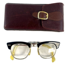 Occhiali da vista vintage anni 60 Titmus sicurezza alluminio bordo corno 5 1/ (45-20-120)