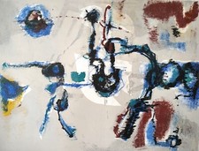 RENATO BIROLLI-"SENZA TITOLO"-LITOGRAFIA A COLORI - DIM. 64,5 x 50 -GAR. AUT.