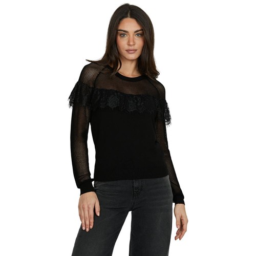 Relish maglia nera con inserti