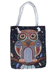 Borsa a tracolla 100% cotone design gufo (non stampata)