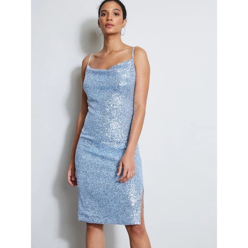 Abito midi canotta paillettes